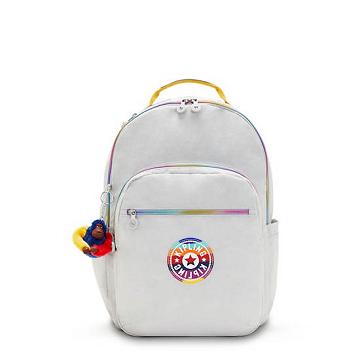 Kipling Seoul Large Fashion 15" Laptop Backpacks Truly Grey Rainbow | CA 1832SG